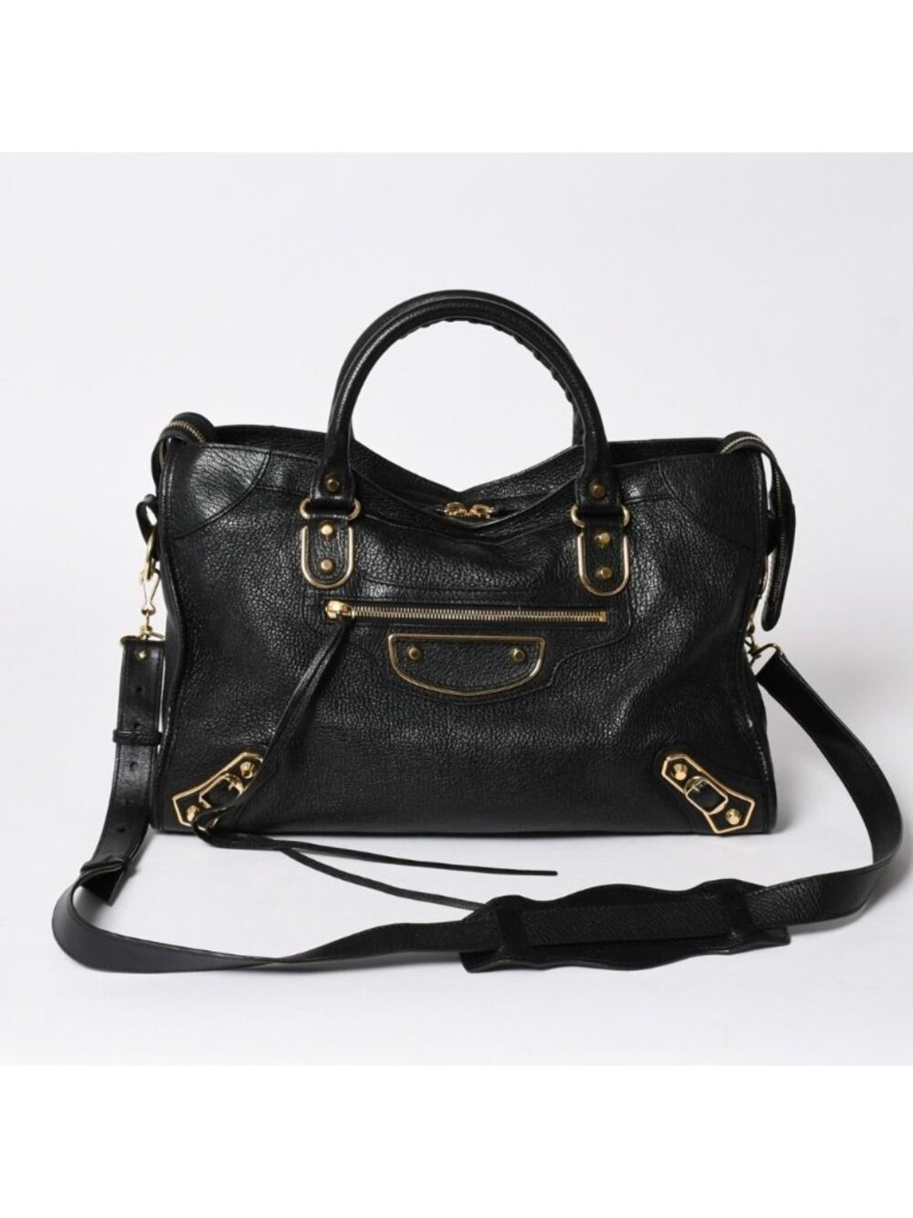 Balenciaga Metallic Edge City Leather 2-Way Shoulder Bag Gold